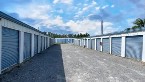 Exterior of rows of storage units at Gulf Coast Self Storage 19th St.