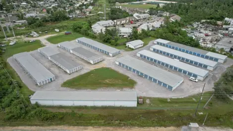 Aerial view of Gulf Coast Self Storage 19th Street.