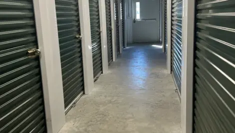 Interior storage unit hallway at A Safe Storage.