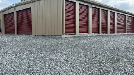 Outdoor storage units at All in One Storage.
