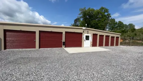 Outdoor storage units at All In One Storage.