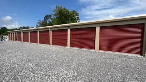 Outdoor storage units at All In One Storage.