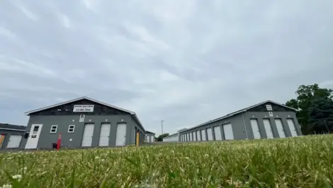 Exterior of outdoor storage units at Discount Mini Storage.