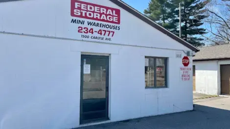 Exterior of Federal Storage facility office building.