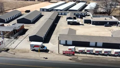 Aerial view of Osprey Storage Hwy 47 units and U-Haul rentals.