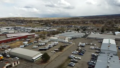 Aerial view of Hwy 50 Self Storage & Parking.