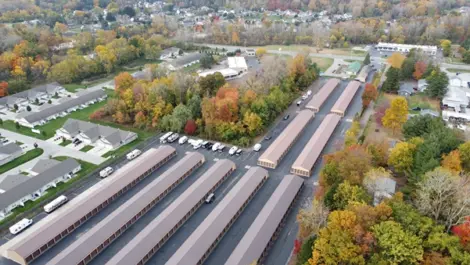 Aerial view of Lambertville Mini Storage Lewis facility.