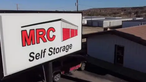 Signage at MRC Self Storage facility.