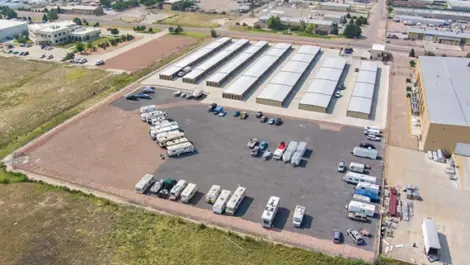Aerial view of Osprey Storage Industrial facility.
