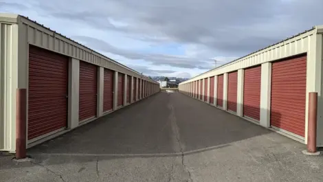 Exterior of storage units at Pak Rat Mini Storage Grant Creek facility.