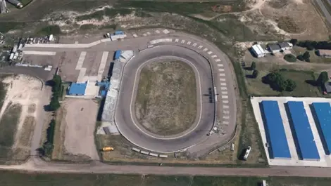 Aerial of Speedway Storage showing full facility layout and surrounding area.