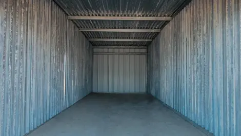 Interior of storage unit at Tehama Mini Storage facility.