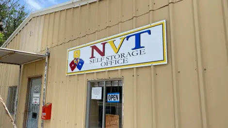 Vernon Self Storage office signage.