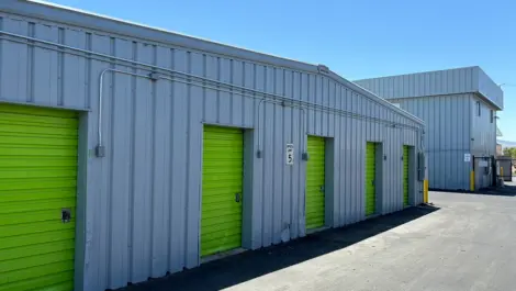 View of outdoor storage at Mountain Vista Mini Storage facility.