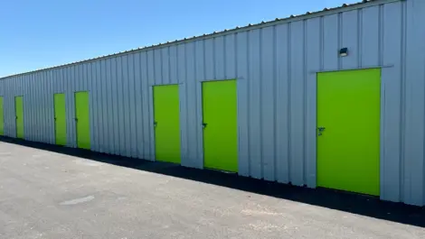 View of outdoor storage at Mountain Vista Mini Storage facility.