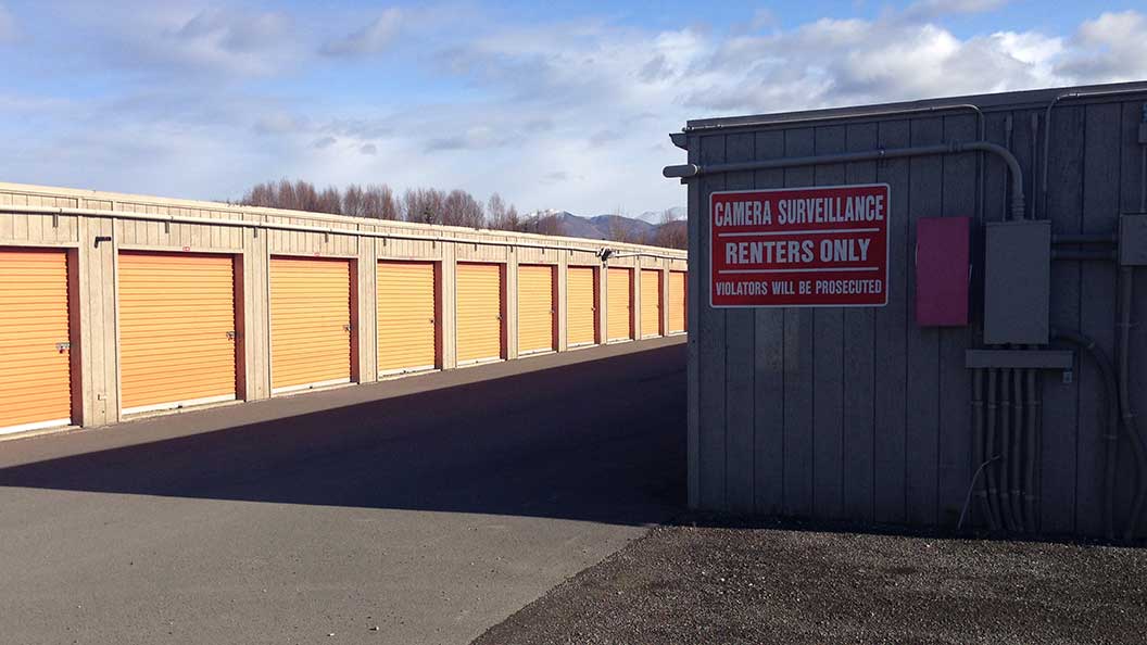 Outdoor storage units at Dimond Mini Storage.