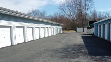 Hugill Storage West rows of storage units and RV storage.