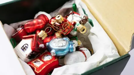 Glittery seasonal ornaments