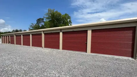 Outdoor storage units at All In One Storage.